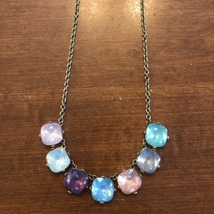 Semi Precious 7 Stone Necklace in Gold